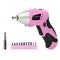 Pink Power Cordless Screwdriver Set - 3.6V Electric Screwdriver Rechargeable Screw Gun Kit - Automatic Mini Pink Drill Set for Women - Portable Small Drill Battery Powered Screwdriver LED Light